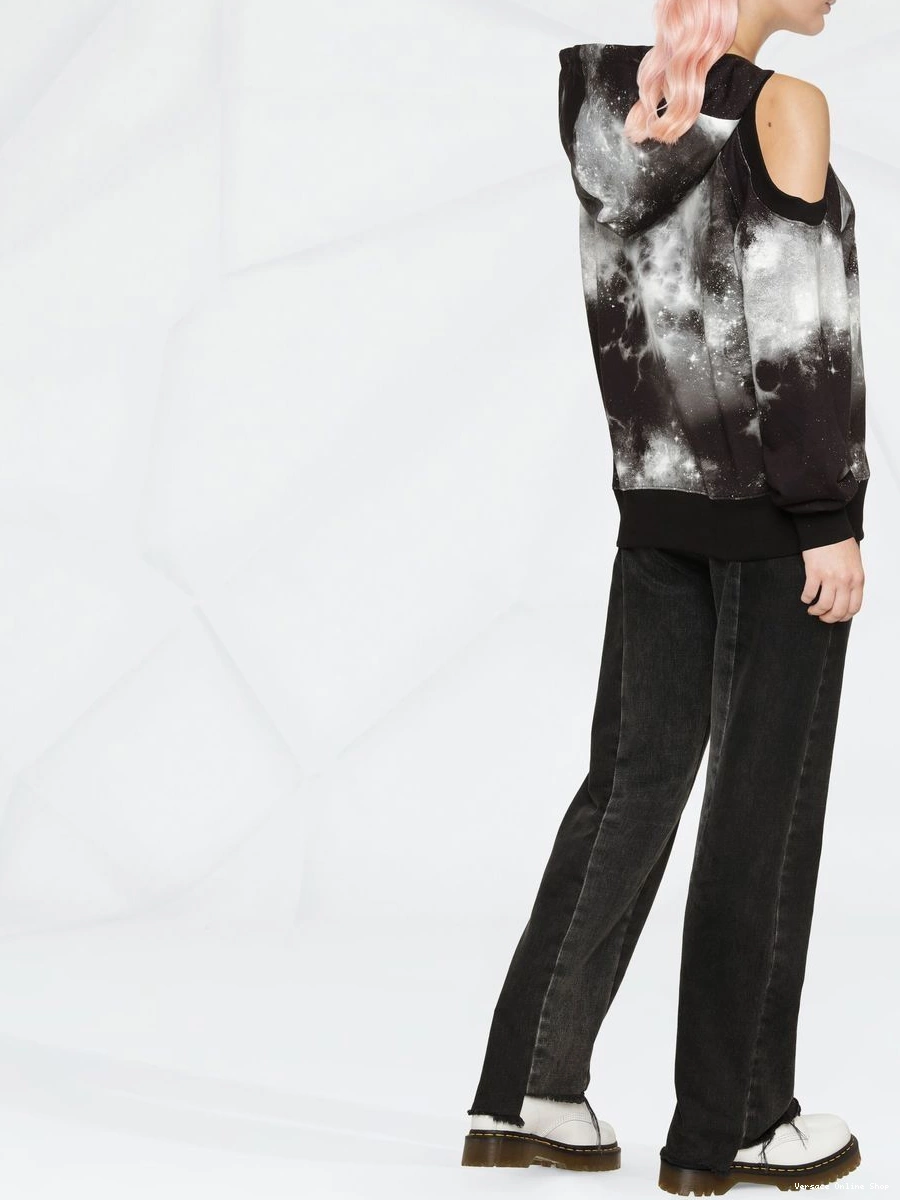 Affordable Jeans tie-dye Women Couture hoodie cut-out Versace 0407